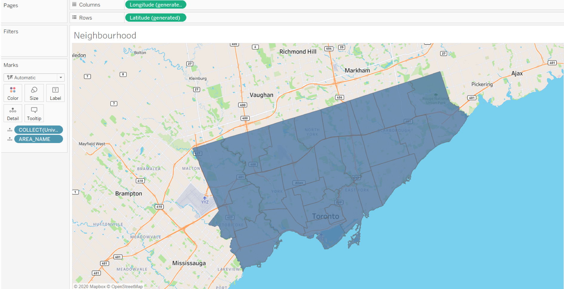 Tableau Map of neighbourhoods, Multi-Layer Mapping in Tableau